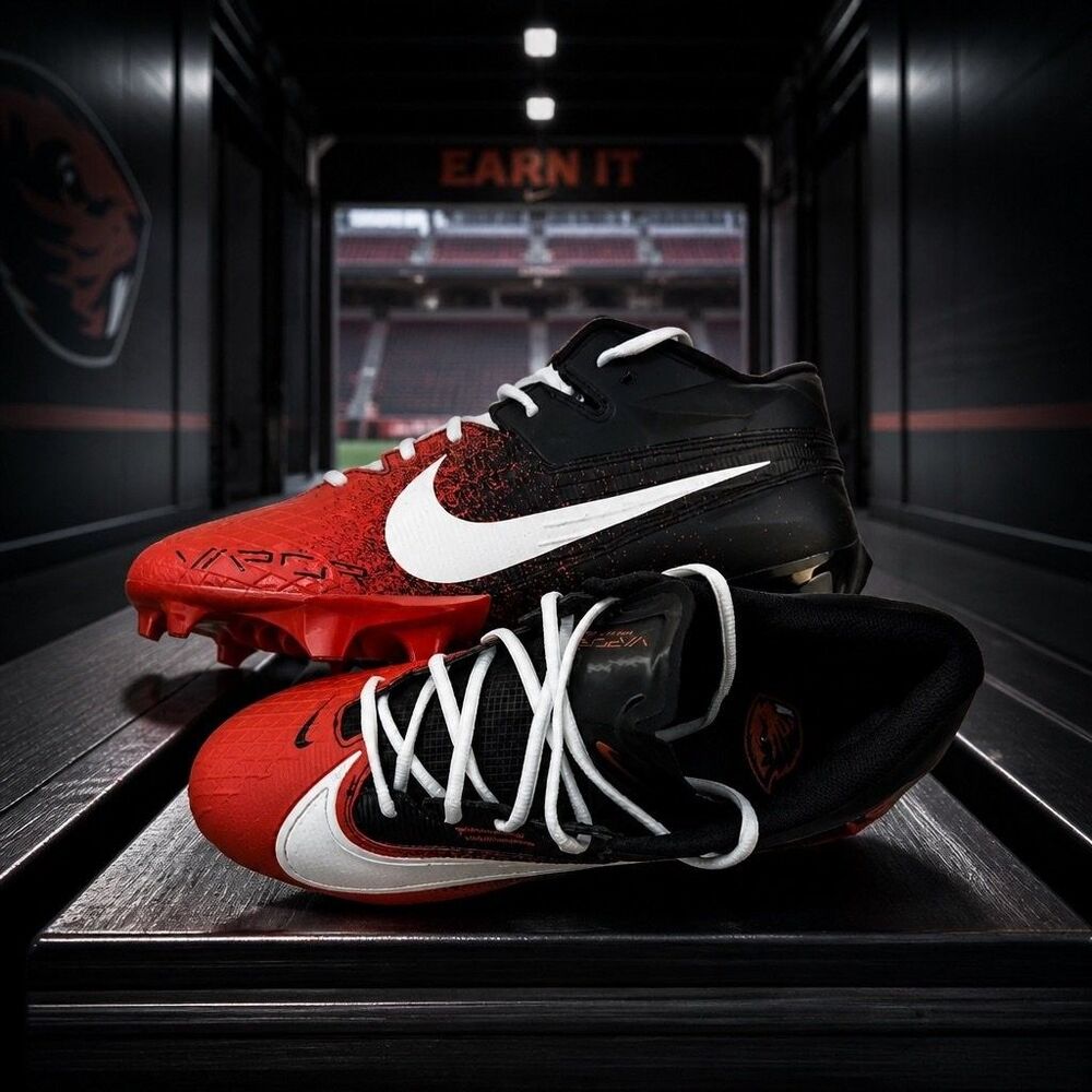 Nike Vapor Edge Elite 360 2 Football Cleats Mens 12 Black Red Orange NEW